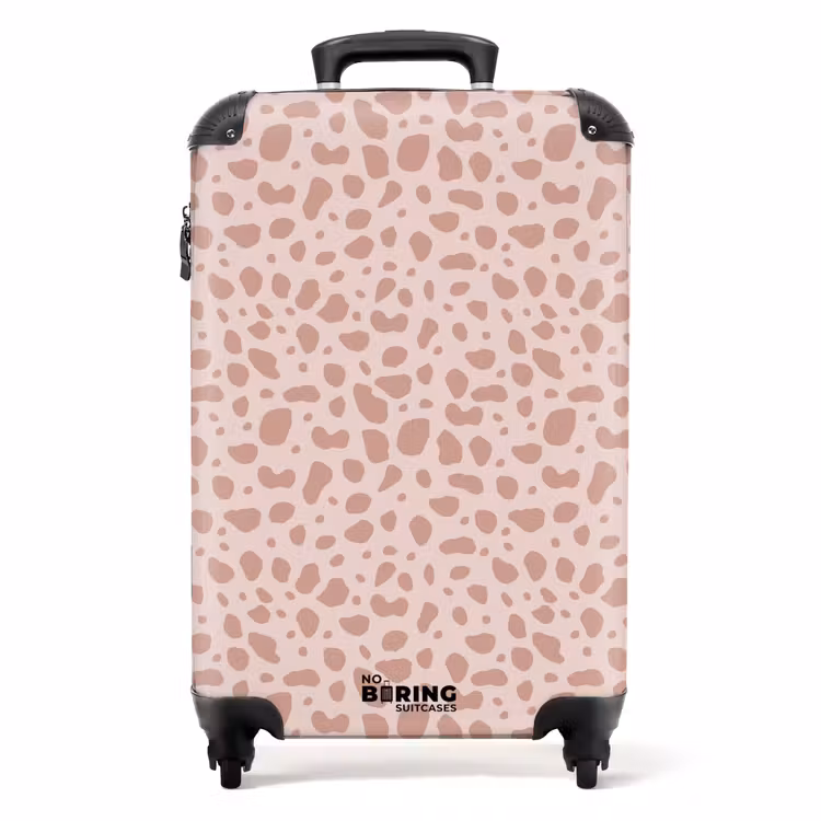 Valise - Motif léopard sur rose poudré — 1