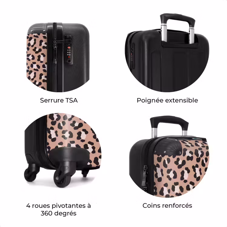 Valise - Motif léopard sur rose vif — 7