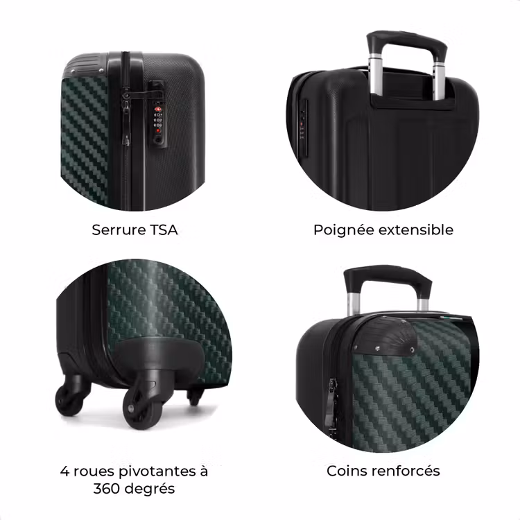Valise -  Structure en carbone vert avec bande centrale noire — 8