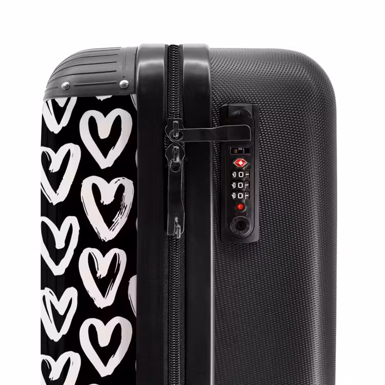 Valise - Coeurs crème sur fond noir — 5