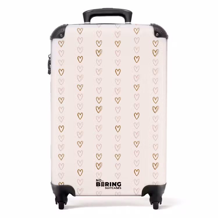 Valise - Coeurs de ligne sur beige — 1