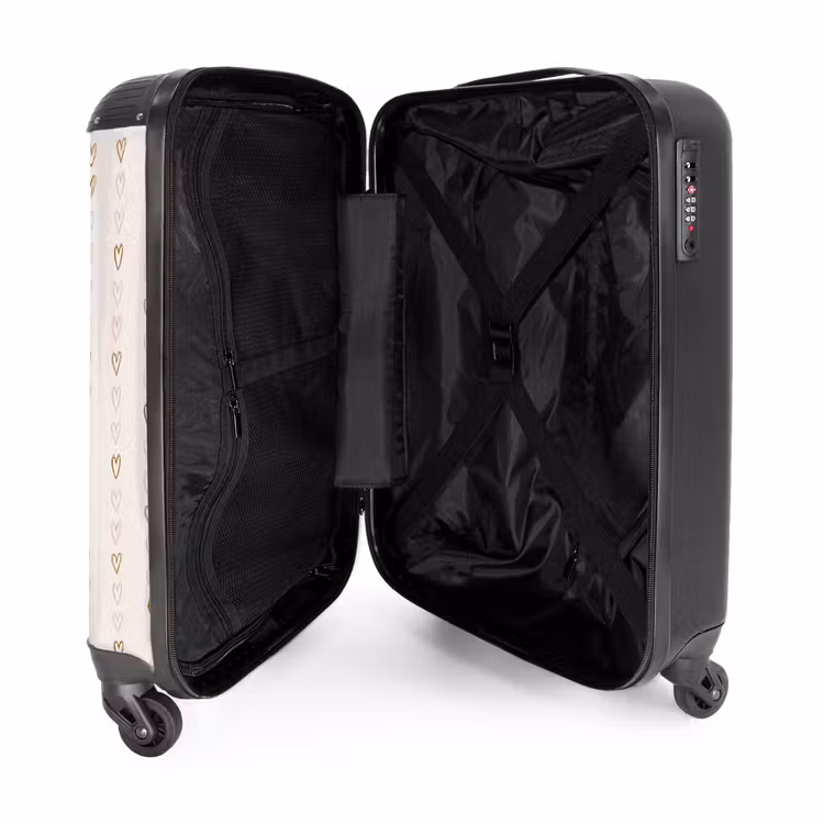 Valise - Coeurs de ligne sur beige — 4