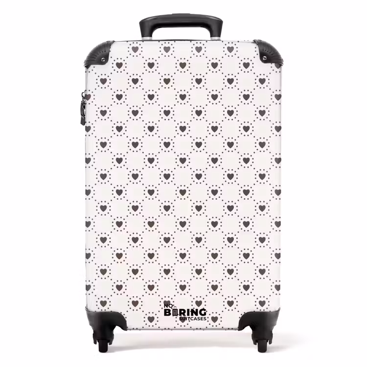 Valise - Fond crème avec cœurs bruns — 1