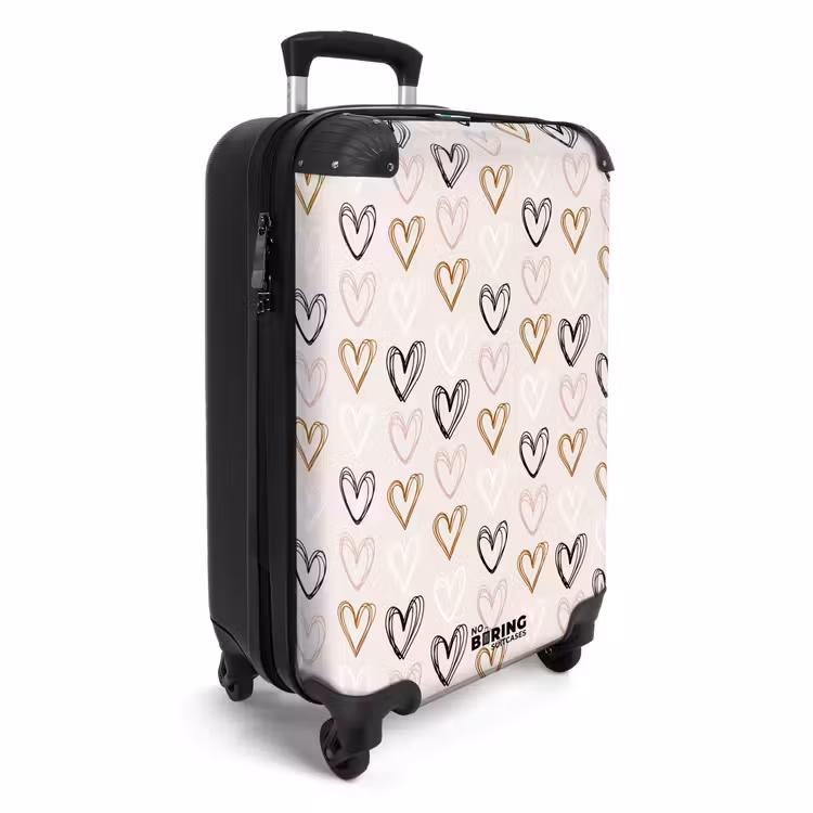 Valise - Motif de cœur en différentes couleurs sur beige — 2