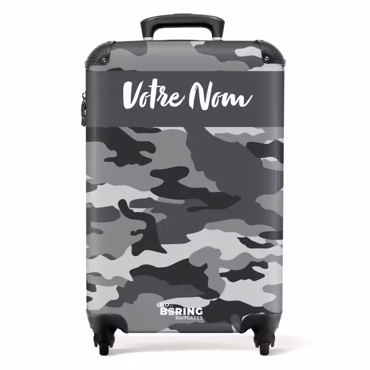 Valise avec nom - Camo gris — 1
