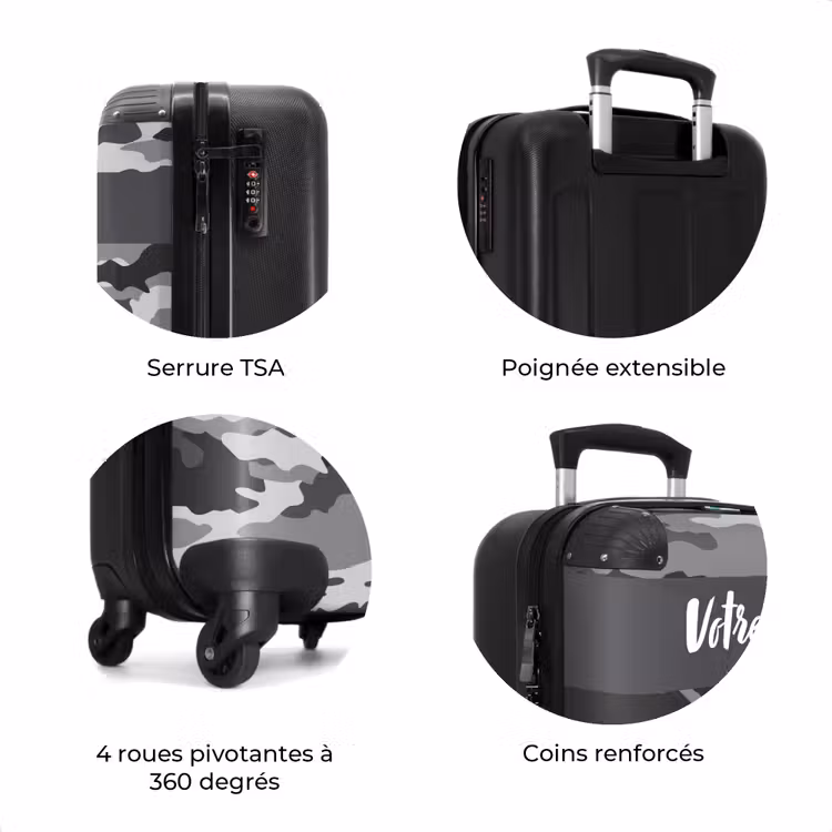 Valise avec nom - Camo gris — 8