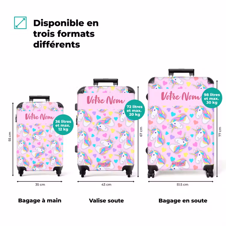Valise avec nom - Euphorie de la licorne — 3