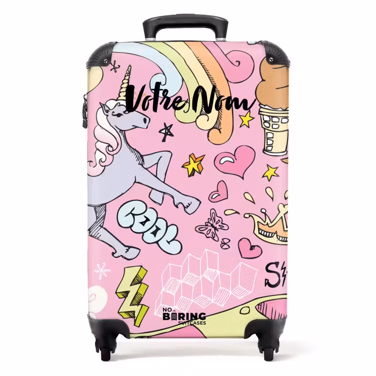 Valise avec nom - Gribouillis de licorne — 1