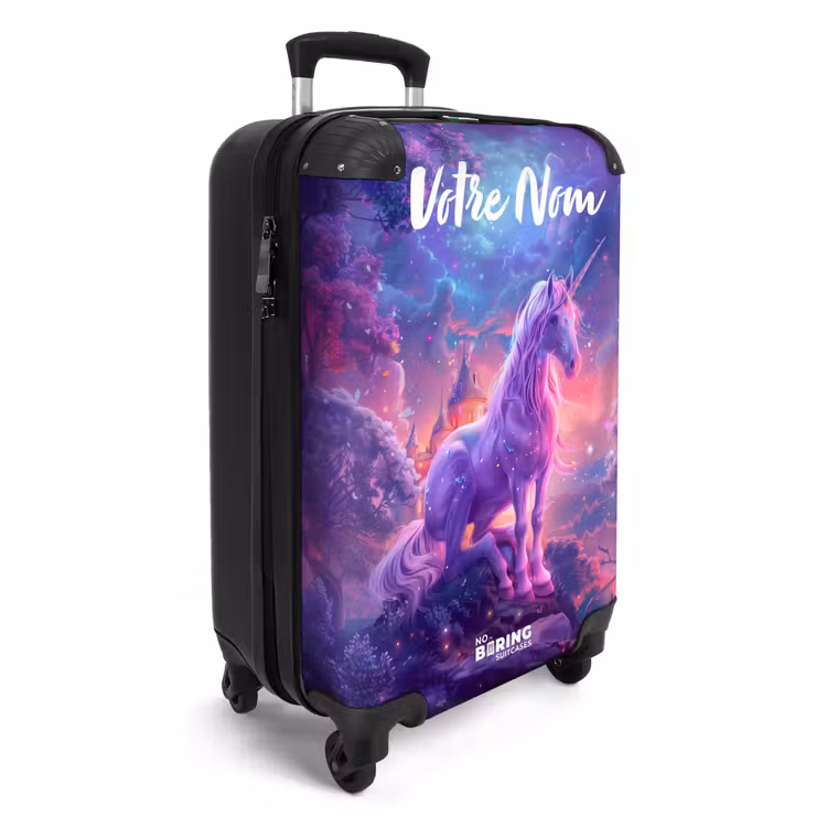 Valise avec nom - Licorne violette dans un environnement magique — 2