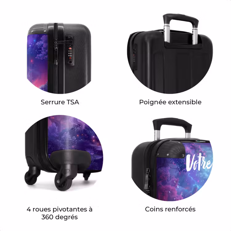 Valise avec nom - Licorne violette dans un environnement magique — 8