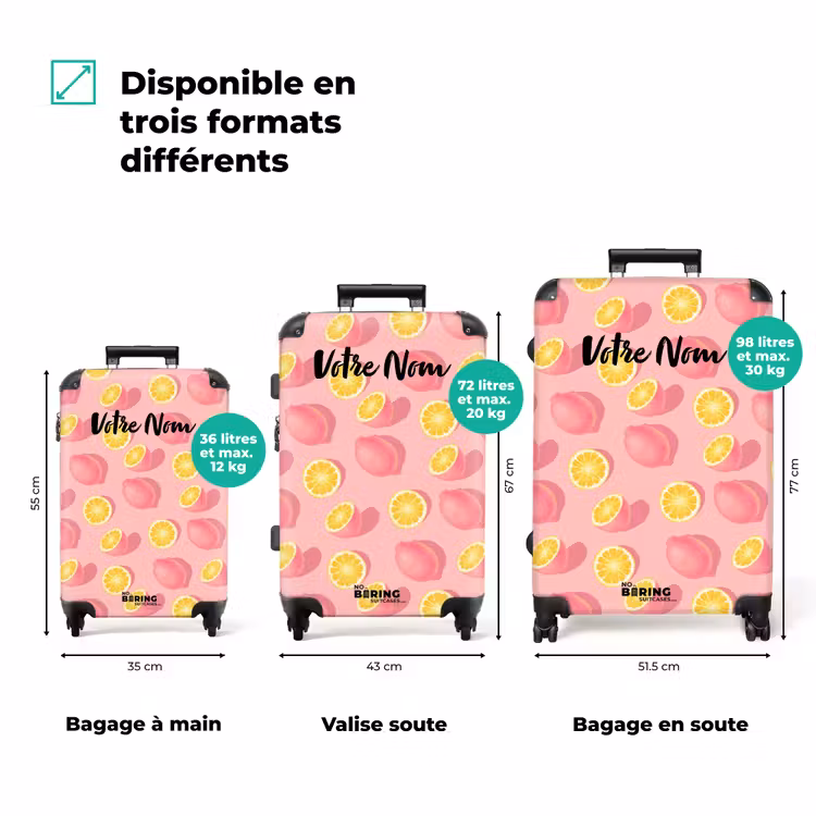Valise avec nom - Limoncello rose — 3