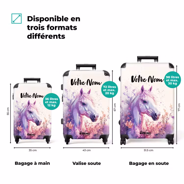 Valise avec nom - Poney en forme de perle — 3