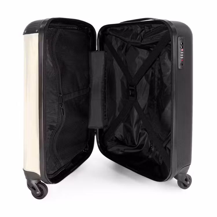 Valise avec nom - Tête de cheval blanc entourée de fleurs et de papillons — 5