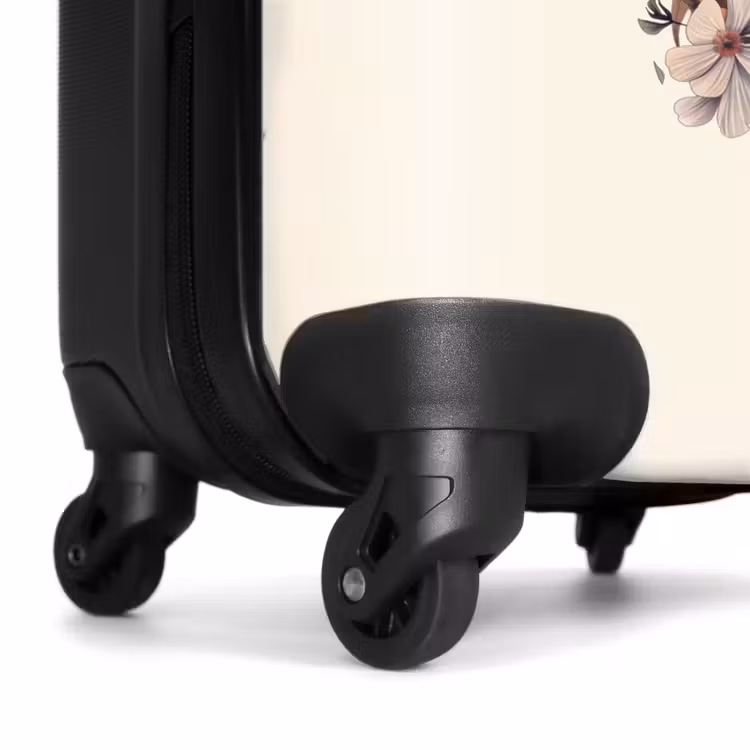 Valise avec nom - Tête de cheval blanc entourée de fleurs et de papillons — 7