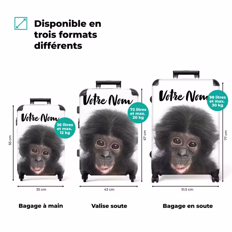 Valise avec nom - Charlie Chimp — 3