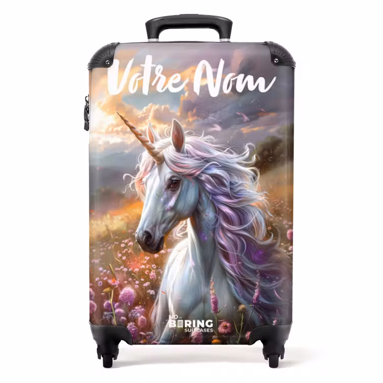 Valise avec nom - Corne perlée pastel — 1