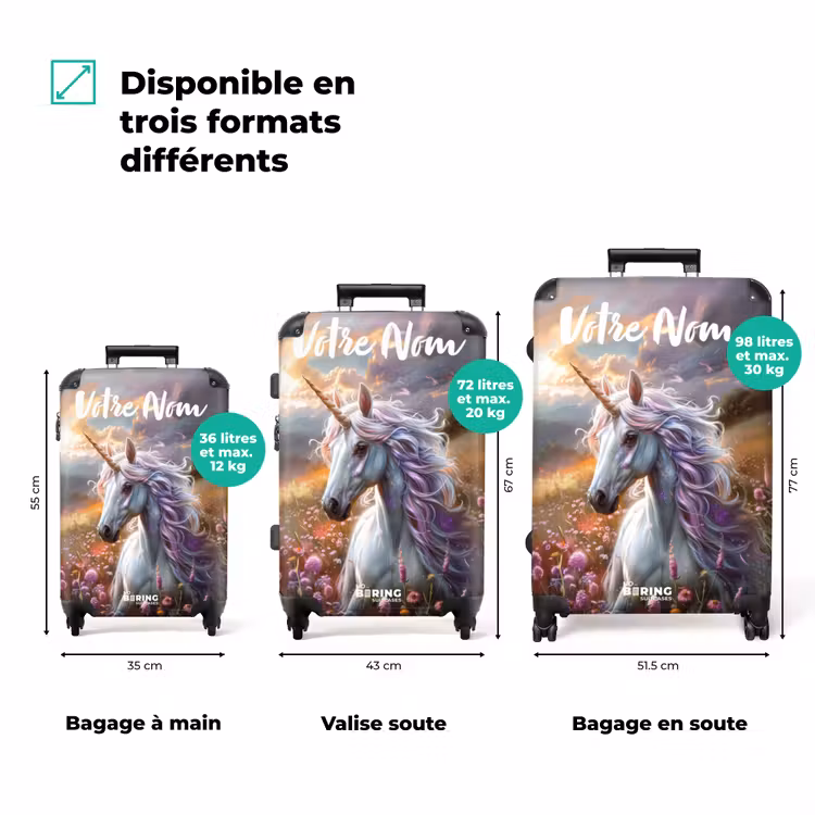 Valise avec nom - Corne perlée pastel — 3