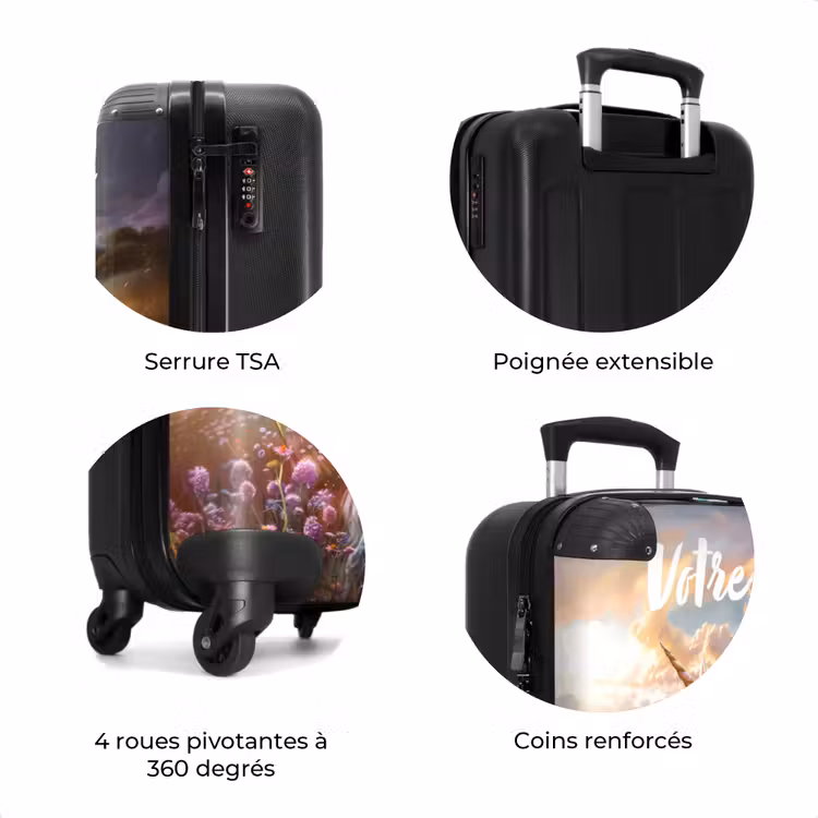 Valise avec nom - Corne perlée pastel — 8