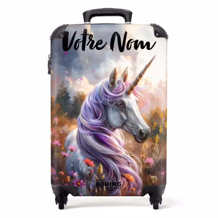 Valise avec nom - Lavande corne de printemps — 1