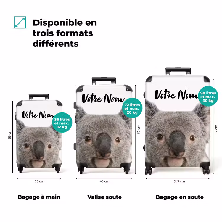 Valise avec nom - Mignon Koala — 3
