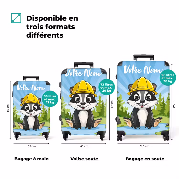 Valise avec nom - Ours de travail Wally — 3