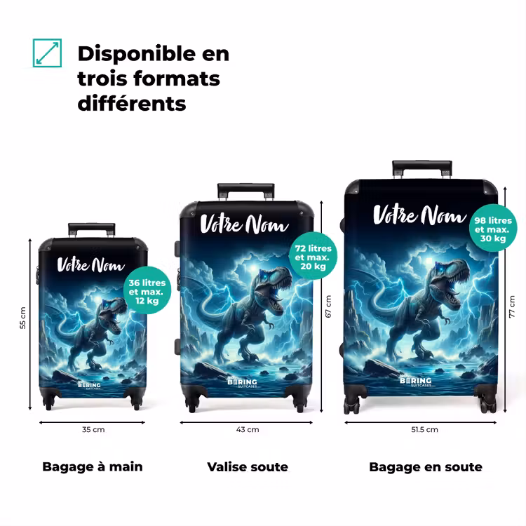 Valise avec nom - Thunderclap dino — 3