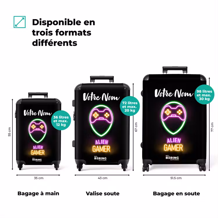 Valise avec nom - Alien Gamer — 3