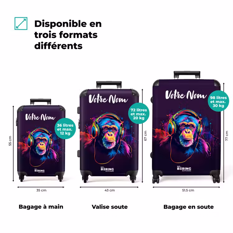 Valise avec nom - Baboon Beats — 3