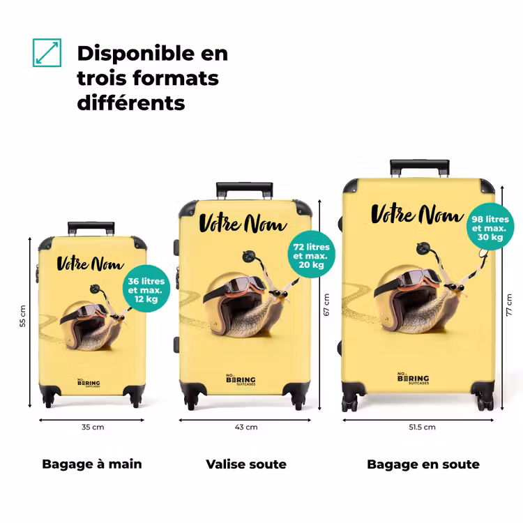 Valise avec nom - Escar-Go - Jaune — 3
