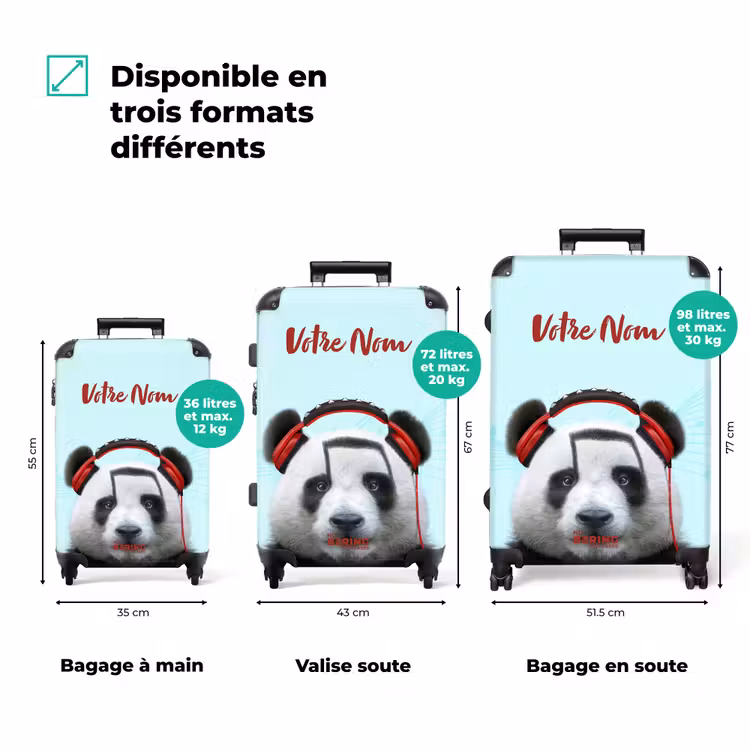 Valise avec nom - Kees le panda — 3