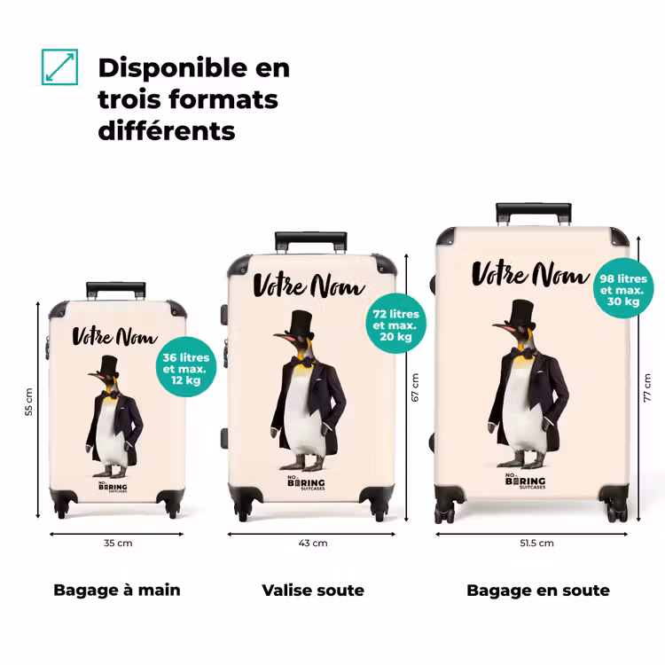 Valise avec nom - Pingouin en costume — 3