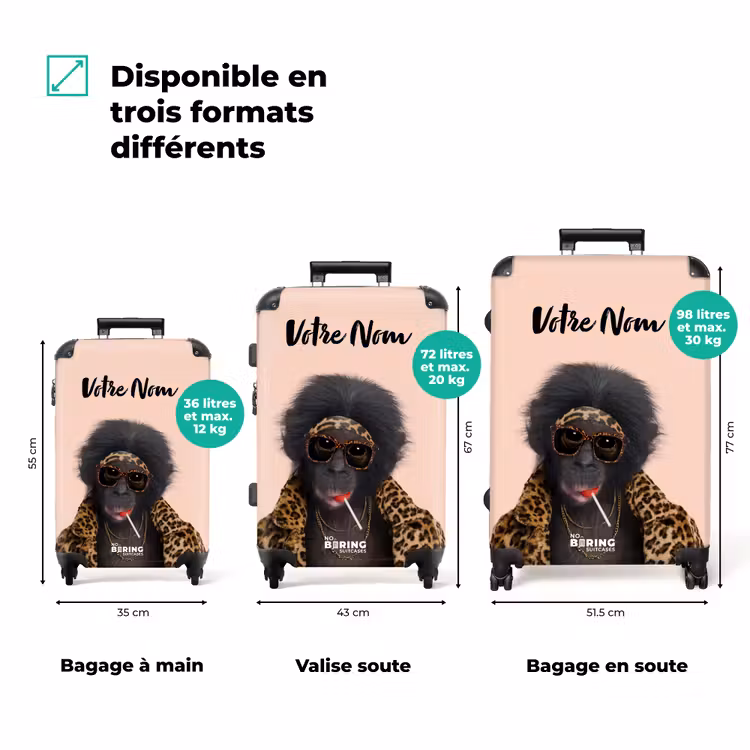 Valise avec nom - Singe avec Loly — 3