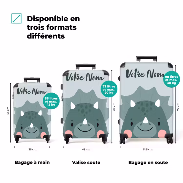 Valise avec nom - Tigo triceratops — 3