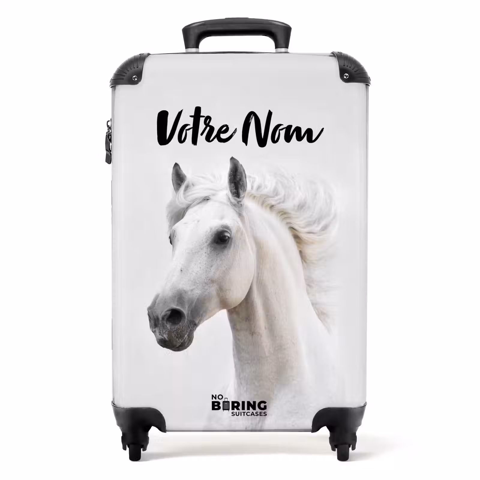 Valise avec nom - Cheval blanc à la crinière battante — 1
