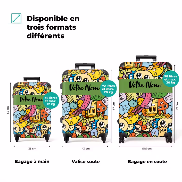 Valise avec nom - Bêtes mignonnes en ville — 3