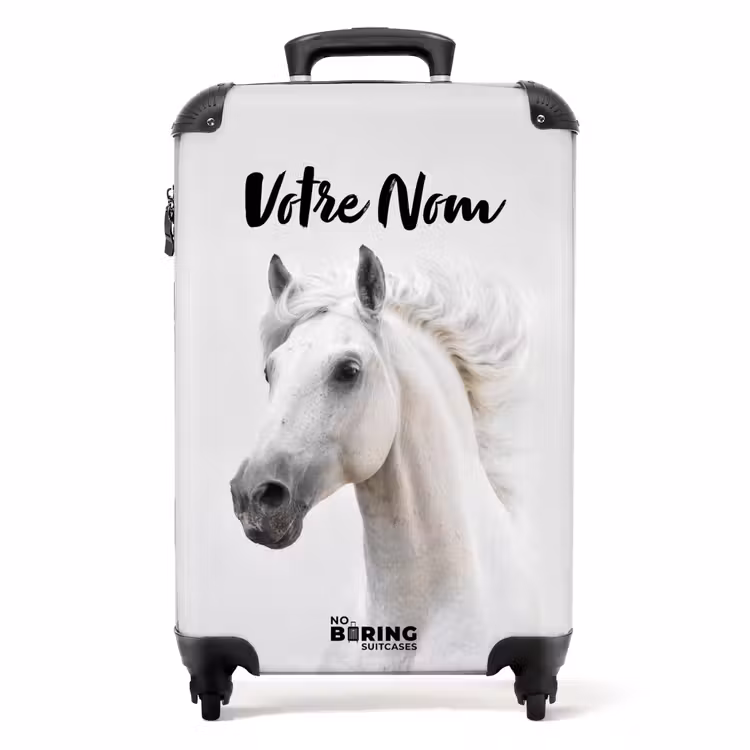 Valise avec nom - Cheval blanc à la crinière battante — 1