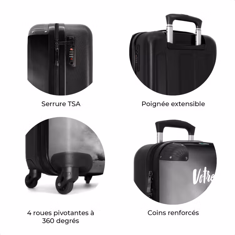Valise avec nom - Cheval noir au galop — 8