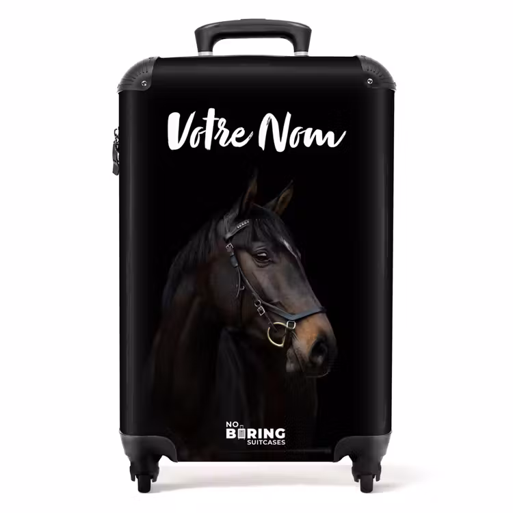 Valise avec nom - Cheval noir élégant — 1