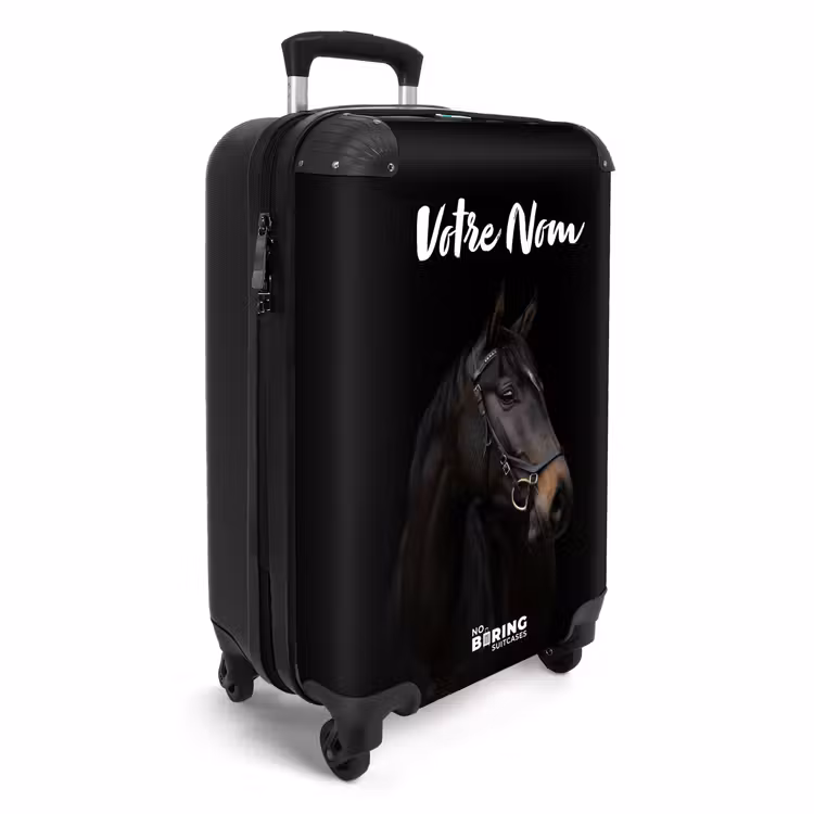 Valise avec nom - Cheval noir élégant — 2
