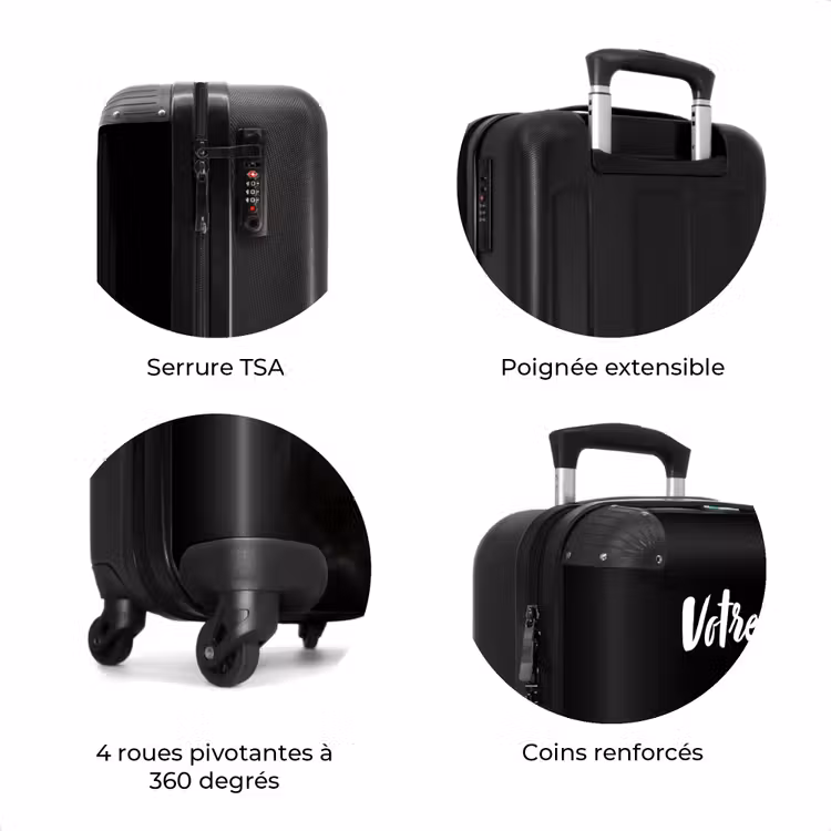 Valise avec nom - Cheval noir élégant — 8