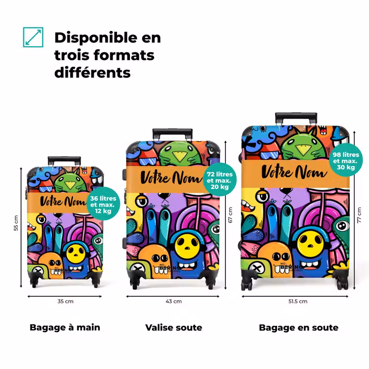 Valise avec nom - Funny Monster Gang — 3