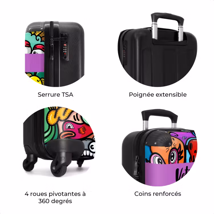 Valise avec nom - Joyeux chaos monstre — 8