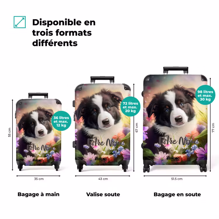 Valise avec nom - Lasse le petit chien — 3