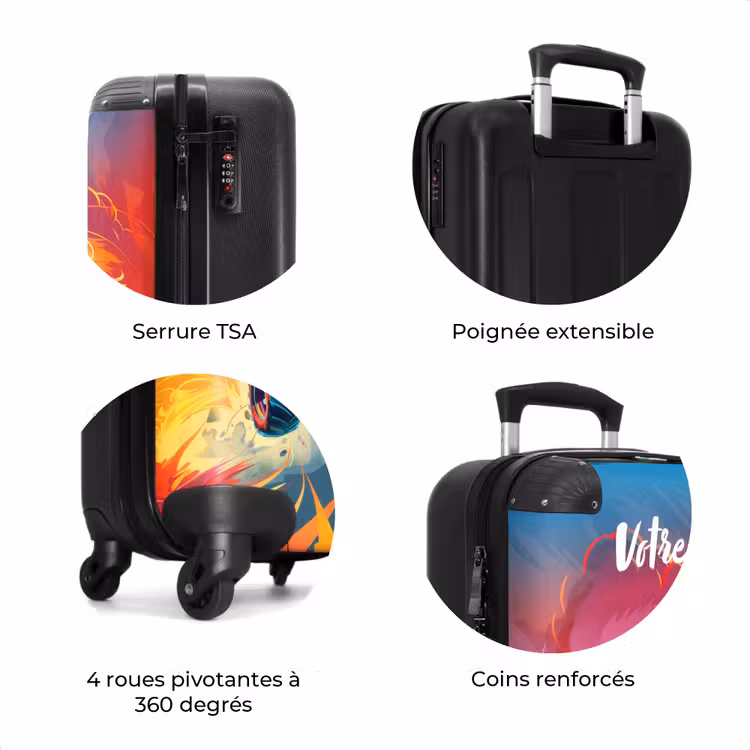 Valise avec nom - Le Monster Truck rose survole l'asphalte — 8