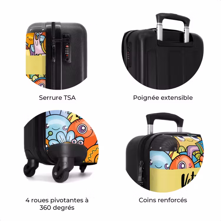 Valise avec nom - Monstre à pois — 8