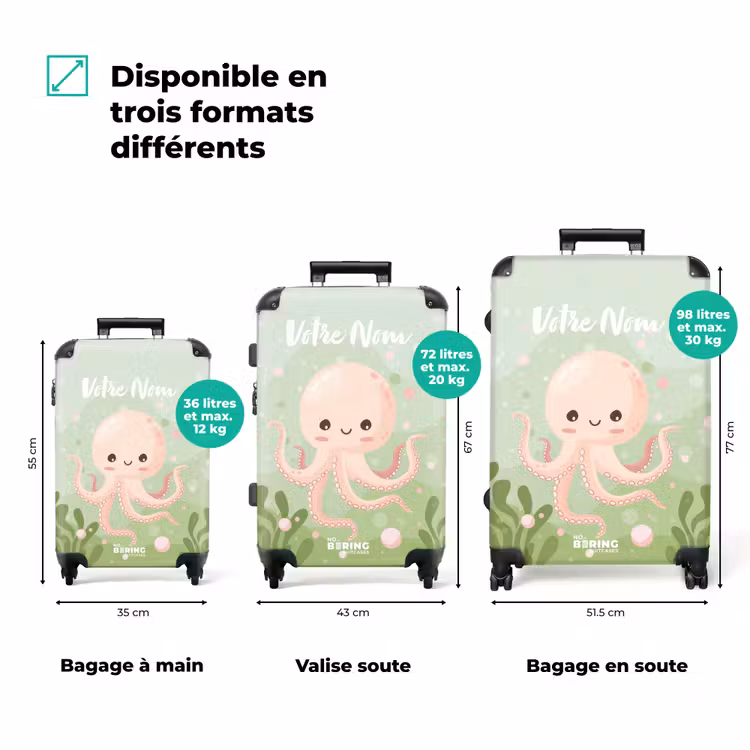 Valise avec nom - Pieuvre Olga — 3