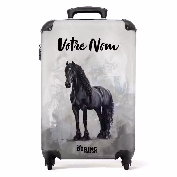 Valise avec nom - Portrait statique d'un cheval noir — 1