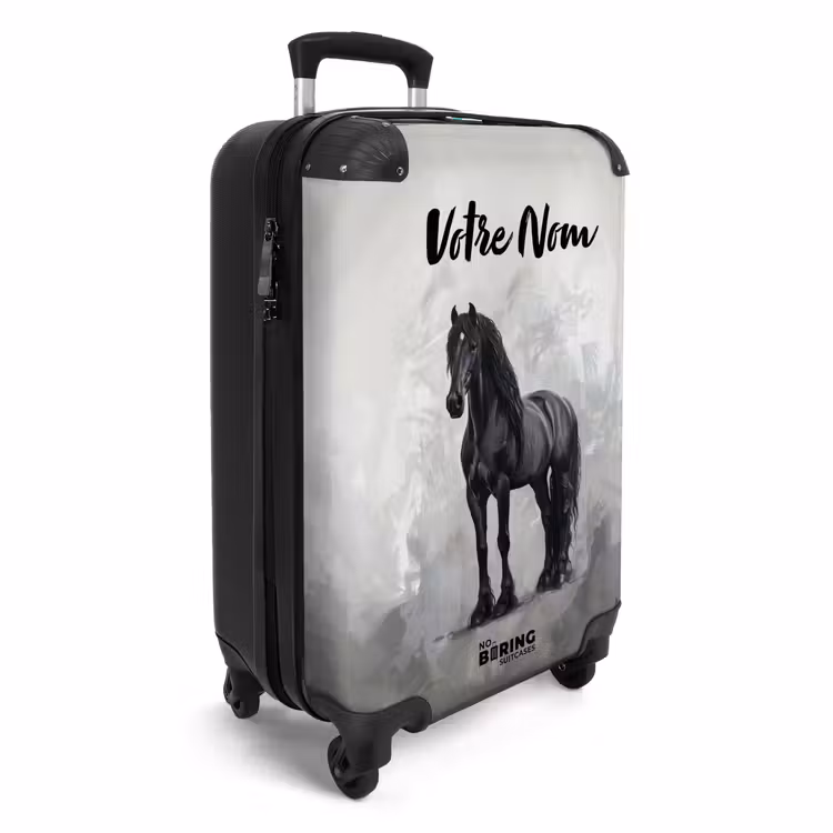 Valise avec nom - Portrait statique d'un cheval noir — 2
