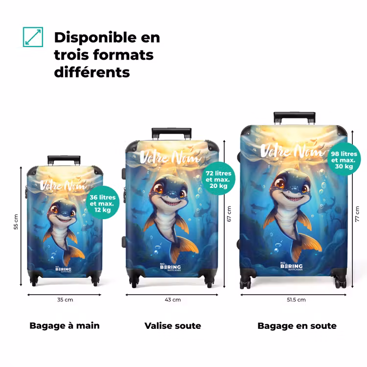 Valise avec nom - Requin Harry — 3