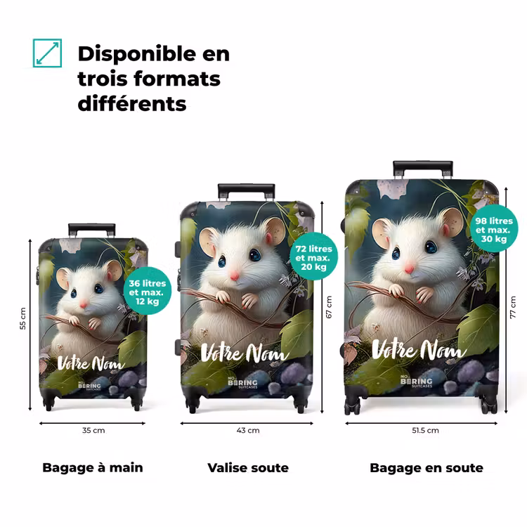 Valise avec nom - Souris Muffin — 3